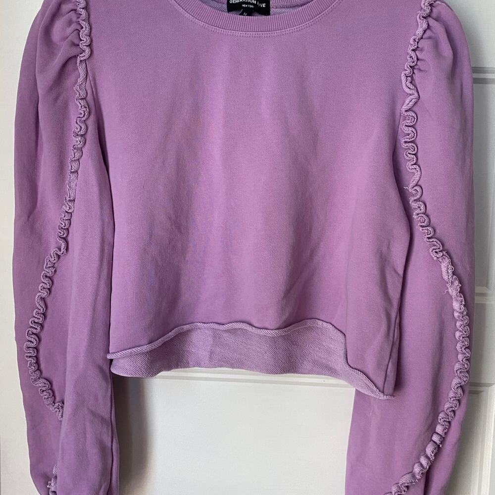 Generation Love Sweatshirt Purple Crop Crewneck Size Medium